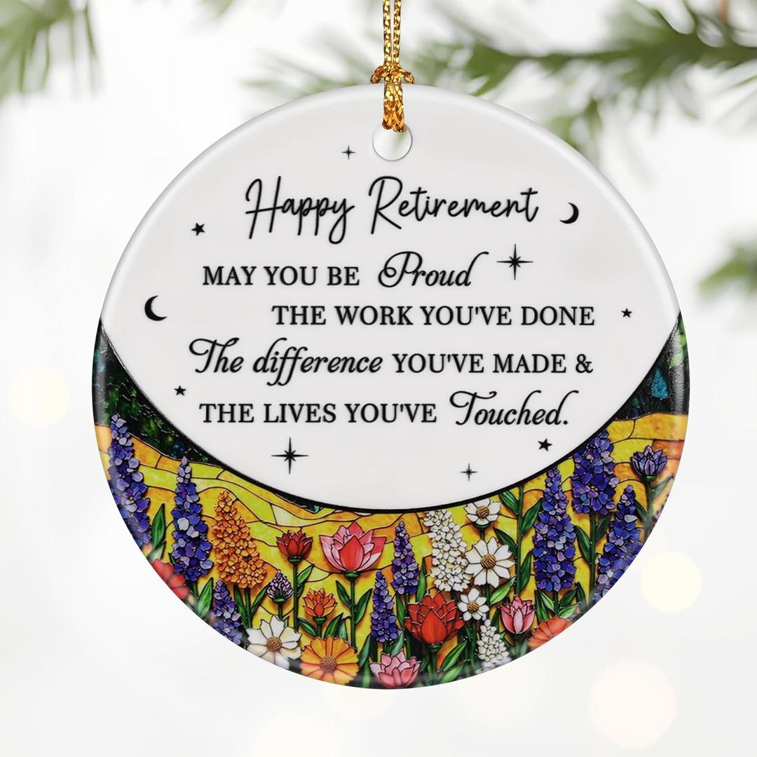 Retirement Gifts for Women & Men: Retirement Ornaments, Farewell Gifts for Retiring Coworkers, Retired Gift for Coworker, Friend, Boss, Employee, Teacher, Nurse  Christmas OrnamentsStyle B