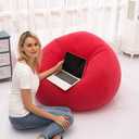 Beanless Bag Inflatable Chair, Air Sofa Outdoor Inflatable Lazy Sofa Chair No Filler,Washable Couch Bean Bag Chair Folding,for Organizing Plush Toys Or Memory Foam (Red)