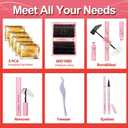 DIY Lash Extension Kit with 320pcs 3D Lash Clusters 80D+100D - Fluffy Eyelash Clusters 10-18mm, Full Thick Individual Lashes, Lash Bond and Seal, Lash Remover, Lash Tweezers for Self-Use Extensions (Style 80D-100 KIT fluffier all prestige)