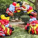 Fire Balloon Garland Arch Kit, 144pcs Red Yellow Chrome Gold Balloons with Fire Truck Foil Balloons for Fireman Party Supplies Birthday Firefighter Rescue Themed Party Decoration (Fire)