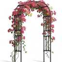Square Tube Metal Garden Arch Trellis for Climbing Plants,4.9x7.9FT, Full Arch