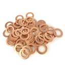 M10 Flat Washer Copper Sealing Ring, 10mm ID 16mm OD 1mm Thickness Metric Sealing Gasket, 75 Pieces