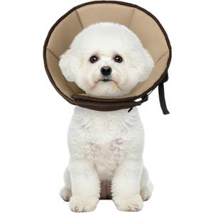 Dog Cone Collar Soft Cone for Medium Dogs After Surgery Adjustable Elizabethan Collar for Dogs to Stop Licking Wounds, Biting Stitches Professional Pet Recovery Cones E-Collar for Dog (Medium )(Neck Girth:11.02"-14.17"), Brown)