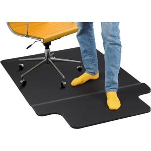 Office Chair Mat with Anti Fatigue Cushioned Foam - 2 in 1 Standing Desk Anti-Fatigue Comfort Mat for Hardwood Floor - Chair Mat for Rolling Chairs with Foot Rest Under Desk - 54x 36