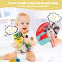 Beiens Soft Toys Baby Cloth Books, Touch and Feel Crinkle Books for Babies, Infants & Toddler, Early Development Interactive Car Toys & Stroller Toys for Boys & Girls (Rainforest Tails-1 Book)