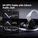 Linsoul KZ ZS10 Pro, 4BA+1DD 5 Driver in Ear Monitor, HiFi Wired Earbuds, Gaming Earbuds, Hybrid IEM Earphones with Stainless Steel Faceplate, Detachable Cable for Musician(with Mic, Dark Black)