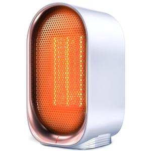 Space Heater, Portable Small Heaters for Indoor Use, Electric Desk Heater with Overheat and Tip-Over Protection, Mini Personal Heaters for Home Office Workspace, White