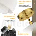 AUTELO 18" Semi Flush Mount Ceiling Light, 3-Light Farmhouse Ceiling Light in Brushed Gold Finish with Drum Fabric Shade, Gold Light Fixtures Ceiling Mount for Hallway Bedroom Kitchen, C2506 BG-18