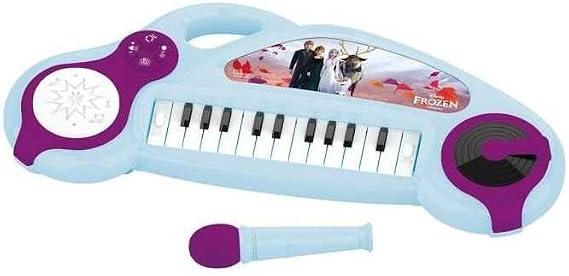 Lexibook, Frozen, Electronic Piano for Children with Light Effects, Microphone, Drums, Built-in Speaker, Demo Tunes, DJ Player, Purple/Blue, K704FZ, Medium
