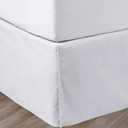 SGI Bedding 15 inch Drop Bed Skirt King Size Platform Style with Secure Fit, Classic Tailored Look, Elegant Pleated Style Dust Ruffle, Split Corners, Wrinkle Resistant Microfiber - White