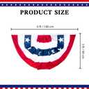 3x6Ft American Bunting Flags Outdoor, Patriotic Bunting for 4th of July Decorations, Memorial Day Patriotic Decorations, USA Pleated Fan Flag for Outdoor Indoor Use (Set of 3)