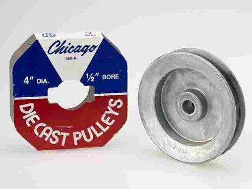 4" x 1/2" Bore, No Keyway, A-Groove, Chicago Die Cast Pulley