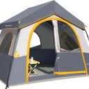 HIKERGARDEN 6-8 Person Camping Tent - Portable Family Cabin Tent for Camp, Windproof Fabric Camp Tent Outdoor for Hiking, Backpacking, Traveling