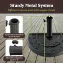 Half Round Umbrella Base - 20lb Weighted Semicircle Freestanding Resin and Concrete Umbrella Stand for Outdoor Use by Pure Garden (Black)
