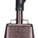 10 Inch Steel Cowbell with Handle Cheering Bell for Sports Events Large Solid School Bells & Chimes Percussion Musical Instruments Call Bell Alarm(Copper)