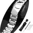 Swatch Watch Band Replacement Stainless Steel Watch Strap with Double-Lock, Replacement for Swatch Watches Men(42mm) with Tool