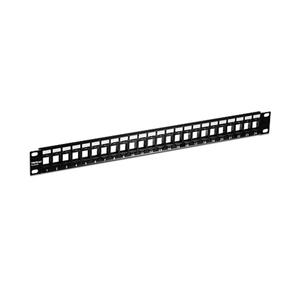 TRENDnet 24-Port Blank Keystone 1U Patch Panel, 1U 19" Metal Rackmount Housing, Recommended with TC-K25C6 & TC-K50C6 Cat6 Keystone Jacks (Sold Separately), Black, TC-KP24