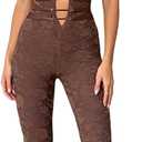 MXVPY Women Sheer Mesh Lace Jumpsuit Sexy Sleeveless See Through Hollow Out Bodycon Jumpsuits One Piece Club Party Romper (Small)