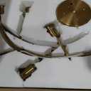 Gold Modern Sputnik Ceiling Light Fixture 5-Lights,Mid Centur Minimalist Semi Flush Mount Sputnik Chandelier for Living Room,Dining Room,Bedroom,Hallway,Kitchen(Bulbs Not Included), 33.8"L x 13.4"W x 6.3"
