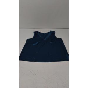 Sleeveless Tops for Women Dressy V Neck Blouses Work Pleated Shirt XL
