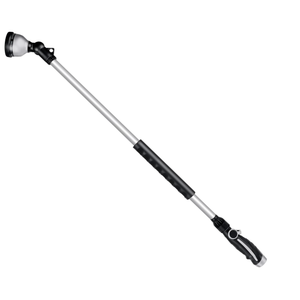RESTMO 36” Long Watering Wand, Metal Garden Hose Wand with 180° Swivel Head and 10 Spray Patterns, Heavy Duty Hose Nozzle Sprayer with Thumb Flow Control, for Water Hanging Baskets, Shrubs, Silver