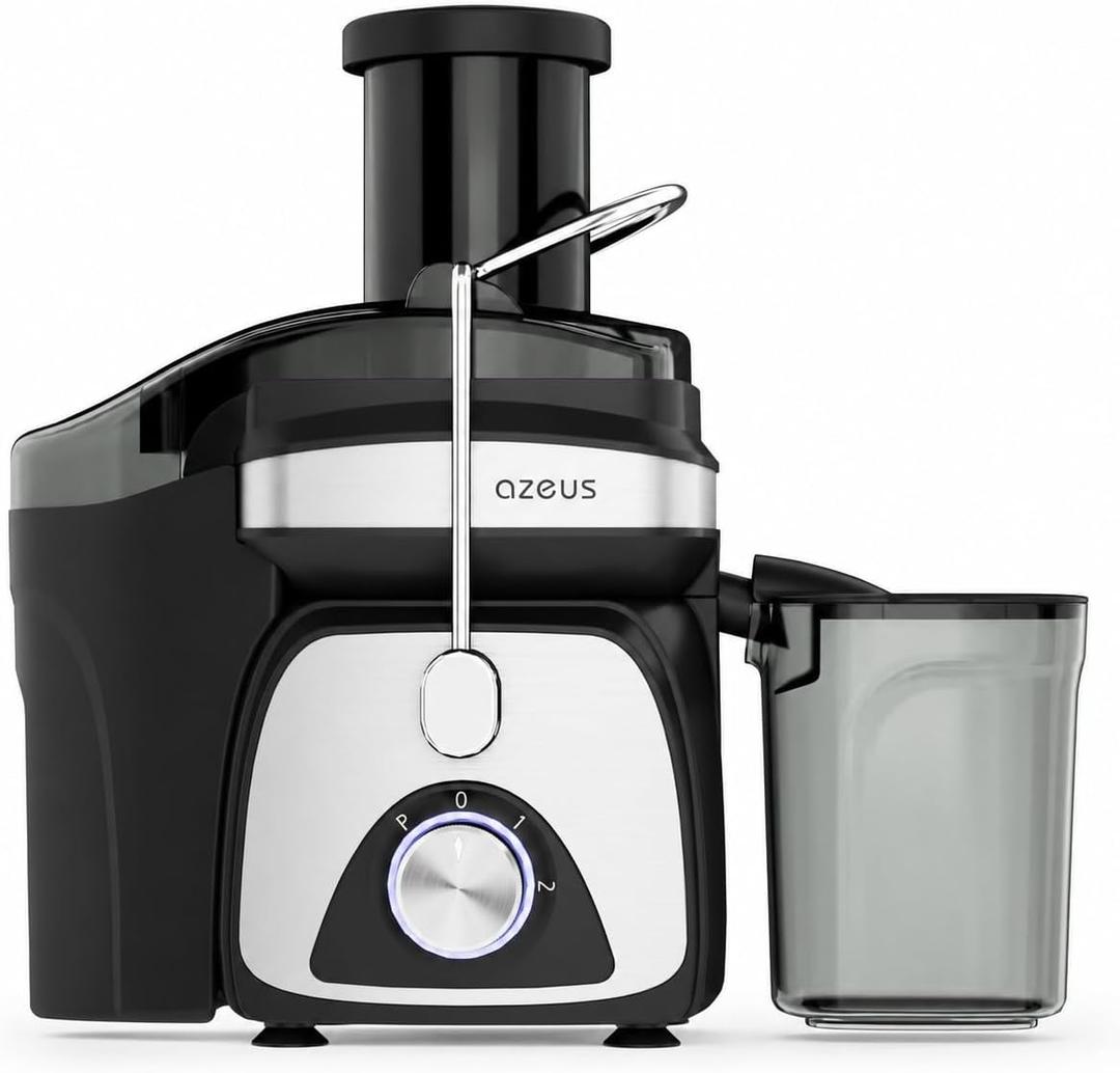 AZEUS Centrifugal Juicer Machines, Juice Extractor with Germany-Made 163 Chopping Blades (Titanium Reinforced) & 2-Layer Centrifugal Bowl, High Juice Yield, Easy to Clean, Anti-Drip,100% BPA-Free