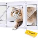 Compact Cat Door for Window, H: 13", Fit 28"-32" Window