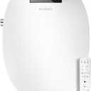 WLJBIDET Bidet Toilet Seat with Remote Control, Electronic Heated Bidet Seat with Adjustable Warm Water and Pressure, Warm Air Drying, Display Screen, Night Light, Slow Closed Toilet Lid, Elongated