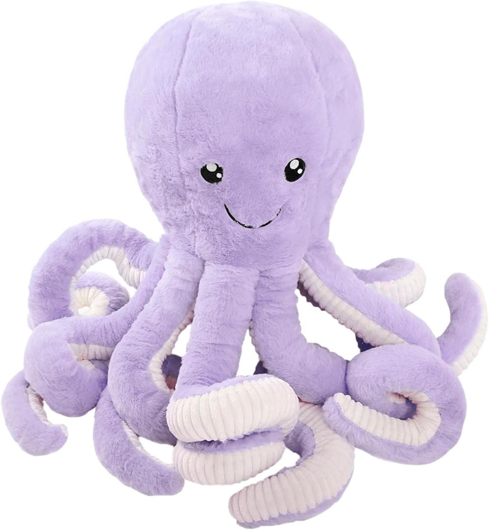 DENTRUN Octopus Stuffed Animals, Giant Octopus Plush Doll Play Toys for Kids Girls Boys Adults Birthday Xmas Halloween Present Stuffed Sea Animals Plushie, 7/16/24/32 Inches, 5 Colors (Purple)
