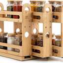 Pull Out Spice Rack Organizer for Cabinet Wide Slide Out Seasoning Rack Fits 2.1" Jars Large Capacity for Pantry Kitchen Cabinet 9" Deep Heavy Duty Easy Install