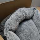 Bedsure Washable Dog Bed Small Medium Size Dog - Rectangle Fluffy Plush Pet Bed Puppy Bed, Comfy Corduroy Fleece and Nonskid Bottom,25x21x7inches,Suitable for Pet Up to 20lbs,Grey