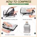 5 Pack Compression Packing Cubes for Travel Space Saving Cubes Luggage Organizer for Suitcase(Gray,L)