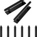 kwa heri Self-Stick Push Pull Helper Black Hidden Cabinet Handles ABS Plastic Door Window Wardrobe Instant Cabinet Drawer Furniture Handles (Black, Pack, 8)