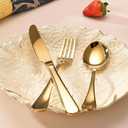 60 Piece Gold Silverware Set for 20, 18/0 Stainless Steel Heavy Forks Spoons and Knives Set, Mirror Finish Gold Flatware, Dishwasher Safe for Family Picnics Daily Gatherings