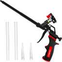 ASNOMY 1 Pack Professional Expanding Foam Spray Gun,(1 x Foam Gun / 4 Nozzle) PU Foam Gun Insulation, Foam Dispensing Gun, for Caulking, Insulating Foam Applicator