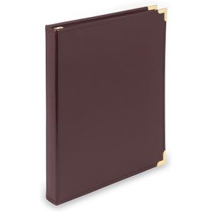 Samsill Classic Collection Leather 3 Ring Binder, Executive Presentation Portfolio, 0.5 Inch (Holds 100 Sheets), Brass Round Ring, Burgundy