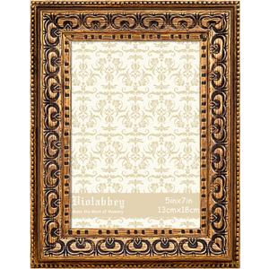 VIOLABBEY 5X7 Picture Frame Antique Black and Gold, Vintage Photo Frame for Wall or Tabletop Display, Classic Design for Office Home Decor, Fits 5X7 inch Pictures