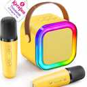 Mini Karaoke Machine for Kids, 2026 TOP Toys Birthday Gifts Ideas for Girls Ages 4, 5, 6, 7, 8, 9, 10, 12+ Years Old, Portable MP3 Player with 2 Wireless Mics for Family Home Party
