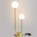 Gold Globe Lamp, Mid Century Modern Brass Table Lamp Bedside Light