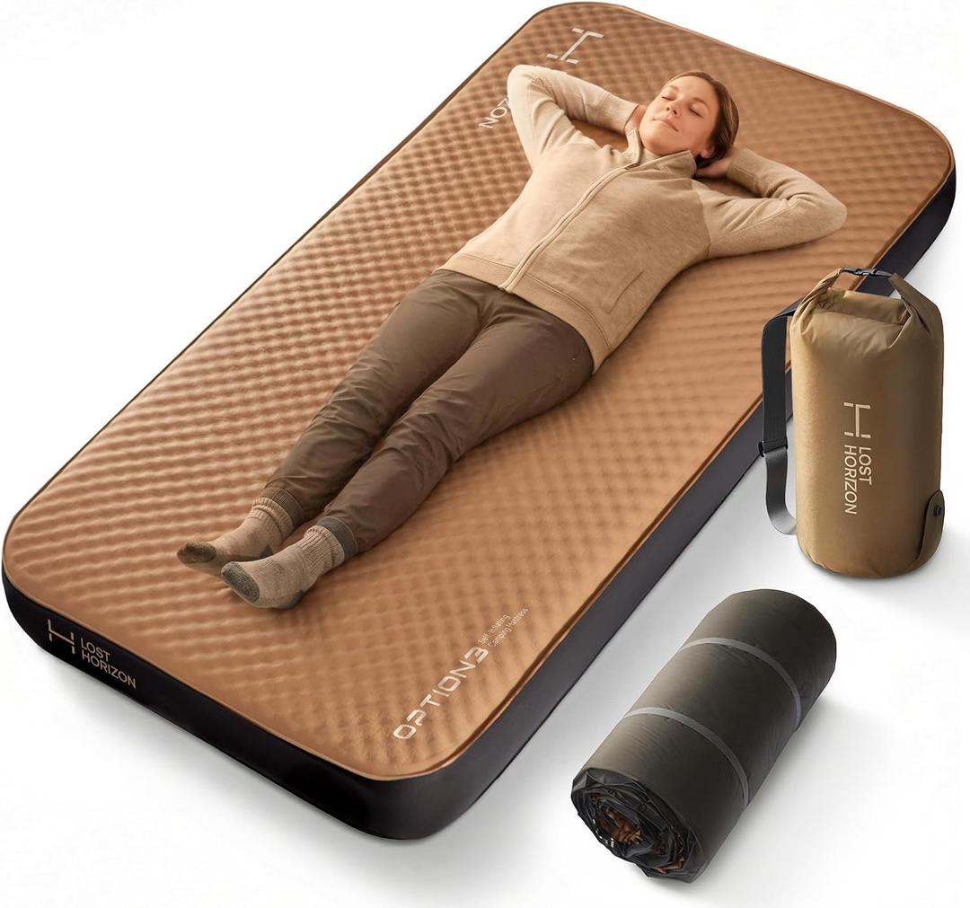 Lost Horizon Option3 Self-Inflating Foam Camping Mattress, Single, 4.5