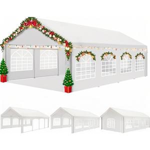 COBIZI 13x26FT Party Tent Heavy Duty Waterproof Outdoor White Gazebo Event Shelter Wedding Canopy for Parties BBQ Commercial with Removable Sidewall Windows, Powder Coating (Better Than Galvanized)
