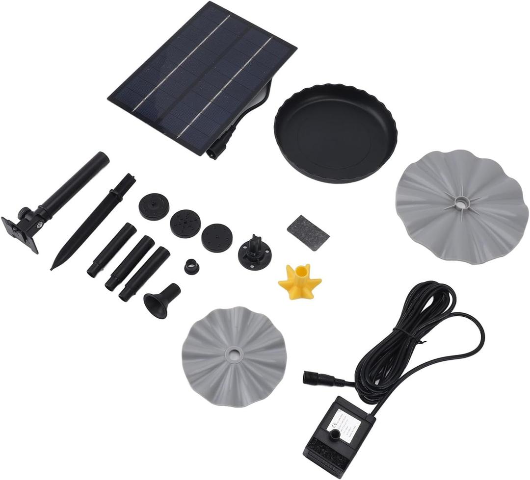 Solar Bird Bath Fountain Water Pump Set DC 4.5 to 10V Solar Powered Fountain Pump for Bird Bath Outdoor Garden Decoration