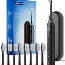 Tgbhcom Black Electric Toothbrushes, with 8 Brush Heads, 1 Travel Toothbrush Case, for Adults and Kid Electric Toothbrush, Long 180-Day Battery Life, 6 Modes, IPX7 Waterproof, Smart 2-Minute Timer.