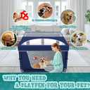 XVISHX 42x42 Inches Puppy Playpen with Cover&Dog Pads, Dog Playpen for Puppies or Small Dogs, Pet Playpen for Indoor & Outdoor, Sturdy Safety Dog Pen with Thickened Fabric