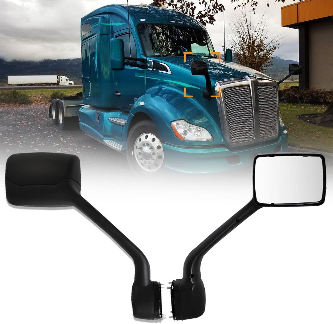 Black Hood Mirror for T680 Replacement Kenworth T680 Mirrors Passenger Side Right RHD Kenworth T680 Mirror Accessories