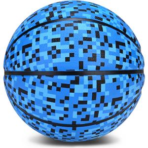 Official Rubber Basketball Outdoor Indoor Mens Basketball for Kids Youth Teen Boys and Girls Gift Ideas(Without Pump) Size 5