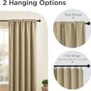 CUCRAF Blackout Curtains 54 inches Long 2 Panels Set for Bedroom, Beige Rod Pocket Room Darkening Curtain for Living Room, Thermal Insulated Window Drapes (W 52 x L 54 Inch)