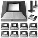 Hulave Split Post Cover, Fits 2x2/4.5x4.5 Base, Indoor/Outdoor Iron Railing, Fence, Stair Base Decorative Skirt Covers (8Pack-Black)