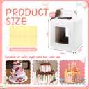 10 Packs Tall Cake Boxes 14 x 14 x 16 Inch with Window Boxes for Tier Cake Layer Tall Baking Carrier Large Tiered Bakery Take out Transport Containers with Handle for Wedding Birthday Party