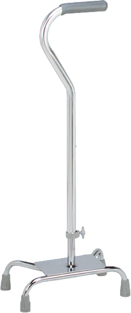 Carex Quad Cane with Large Base - Quad Walking Cane with Offset Cane Handle and Adjustable Height - 4 Tip Cane for Stability